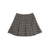 ブラック | チェックニットソーミニスカート | CALNAMUR
