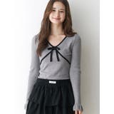 グレー | バイカラーリボンニット | CALNAMUR