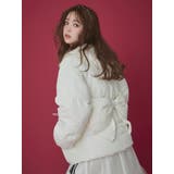 オフホワイト | パフショートバックリボンブルゾン | CALNAMUR