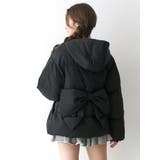 ブラック | パフショートバックリボンブルゾン | CALNAMUR