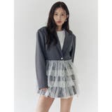 グレー | チュールティアードジャケット | CALNAMUR