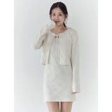 アイボリー | リボンジャガードキャミワンピース | CALNAMUR