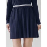 ネイビー | ニットプリーツミニスカート | CALNAMUR