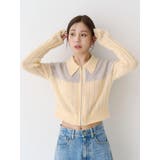 フロントジップバイカラーニット | CALNAMUR | 詳細画像12 