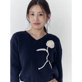 オーガンコサージュVネックニット | CALNAMUR | 詳細画像7 