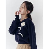 オーガンコサージュVネックニット | CALNAMUR | 詳細画像8 