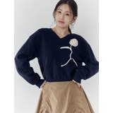 オーガンコサージュVネックニット | CALNAMUR | 詳細画像9 