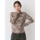 ベージュ | リボンパターンニット | CALNAMUR