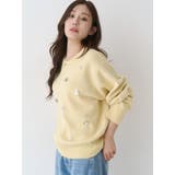 イエロー | フロントジップビジューニットカーディガン | CALNAMUR