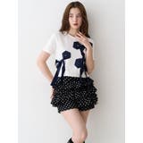 バイカラー3ＤリボンＴシャツ | CALNAMUR | 詳細画像3 