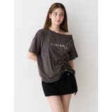 チャコールグレー | ワンショルTシャツ | CALNAMUR