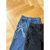 フリンジリボンデニムパンツ | CALNAMUR | 詳細画像3