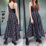 フェイクレザードッキングチェックロングワンピース | EVRIS | 詳細画像1