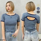 バイカラープレーティングバックオープンニット | EVRIS | 詳細画像1 