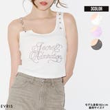 ラインストーンロゴタンクトップ | EVRIS | 詳細画像1