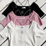 ワンポイントビジューチェーンニットトップス | EVRIS | 詳細画像1 