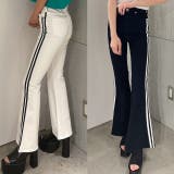 ハイウエスト2ラインフレアカラーパンツ | GYDA | 詳細画像1