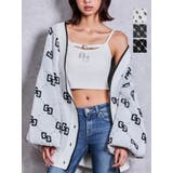 GG glitter quiltingニットカーディガン | GYDA | 詳細画像1 