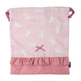 ピンク | お花・うさぎ総柄巾着袋 | こどもの森e-shop