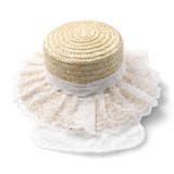 【WEB限定】レース・チュール付麦わら帽子ハット | こどもの森e-shop | 詳細画像3 