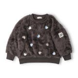 スミブラック | ハート刺繍ボアトレーナー | こどもの森e-shop