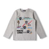 日本製東急電鉄路線図電車プリント長袖Tシャツ・ロンT | こどもの森e-shop | 詳細画像2