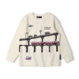 オフホワイト | 阪急電車風景プリント裏毛トレーナー | こどもの森e-shop