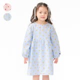 いちご・小花柄ギンガムチェック柄長袖ワンピース | こどもの森e-shop | 詳細画像1 