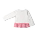 うさぎ・ネコプリント裾チェック長袖Tシャツ | こどもの森e-shop | 詳細画像2 