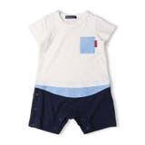 ポケット付き切替半袖ロンパース・オール 70cm，80cm M32704 | こどもの森e-shop | 詳細画像2 