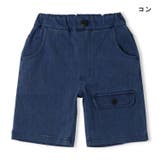 フラップ付きデニムニット5分丈ハーフパンツ 80cm～140cm M33117 | こどもの森e-shop | 詳細画像2 