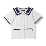 ホワイト | セーラー衿Tシャツ | こどもの森e-shop