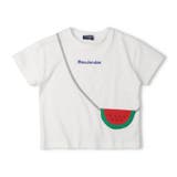 ホワイト | スイカ・レモンフルーツポシェット半袖Ｔシャツ | こどもの森e-shop