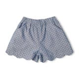 子供服 moujonjon ドット柄ダンガリー裾スカラップショートパンツ | こどもの森e-shop | 詳細画像2