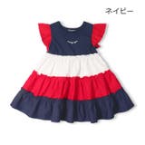 ネイビー | 切替ティアード半袖ワンピース | こどもの森e-shop