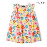 ホワイト | お花柄サッカーワンピース | こどもの森e-shop