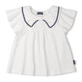 ホワイト | リボン衿付き半袖Tシャツ | こどもの森e-shop