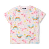 ピンク | 日本製カラフルレインボー総柄Tシャツ | こどもの森e-shop