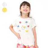 お花プリント刺繍裾スカラップTシャツ | こどもの森e-shop | 詳細画像1