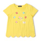 イエロー | お花プリント刺繍裾スカラップTシャツ | こどもの森e-shop