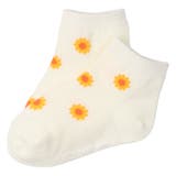 オフホワイト | ひまわり柄アンクル丈ソックス・靴下 | こどもの森e-shop