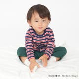 接結ボーダー長袖切替ロンパース・オール 70cm，80cm M52702 | こどもの森e-shop | 詳細画像13 