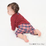 くまプリントチェック切替ロンパース・オール 70cm，80cm M52705 | こどもの森e-shop | 詳細画像12 
