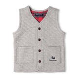 グレー | 前開きニットキルトベスト | こどもの森e-shop