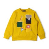 マスタード | 動物プリントワッペン裏毛トレーナー | こどもの森e-shop