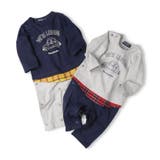 車プリントチェック切替長袖ロンパース | こどもの森e-shop | 詳細画像12 