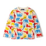 オフホワイト | 動物・車総柄接結長袖Ｔシャツ | こどもの森e-shop