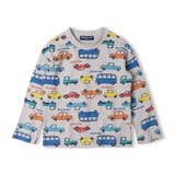 グレー | 動物・車総柄接結長袖Ｔシャツ | こどもの森e-shop