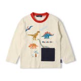 オフホワイト | 恐竜プリント刺繍長袖Ｔシャツ | こどもの森e-shop
