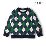 ネイビー | 日本製アーガイル柄裏毛トレーナー | こどもの森e-shop